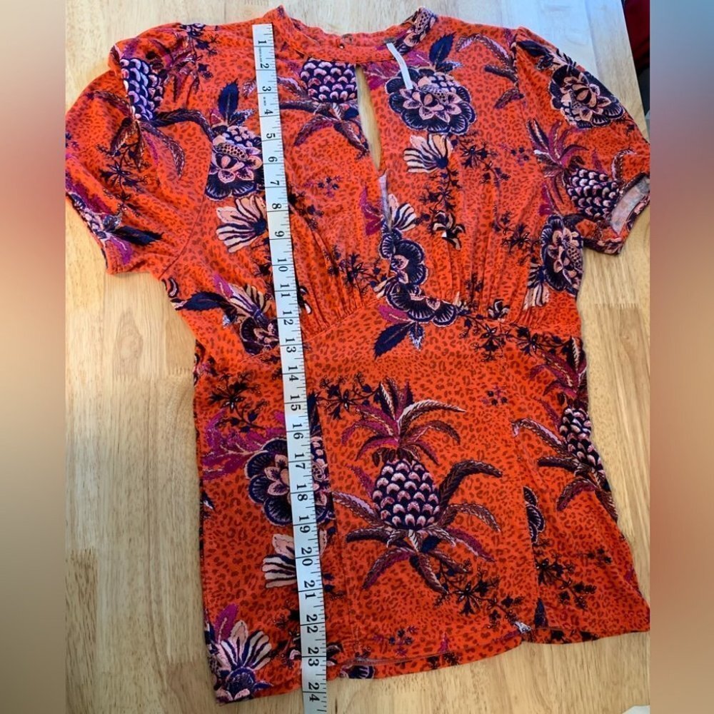 Free People Hear Me Roar Top Red Combo Size Large - Picture 10 of 11